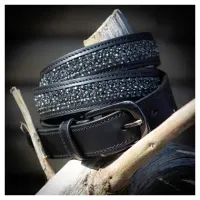 Riem_leder_Crystal_zwart_gunmetal_1